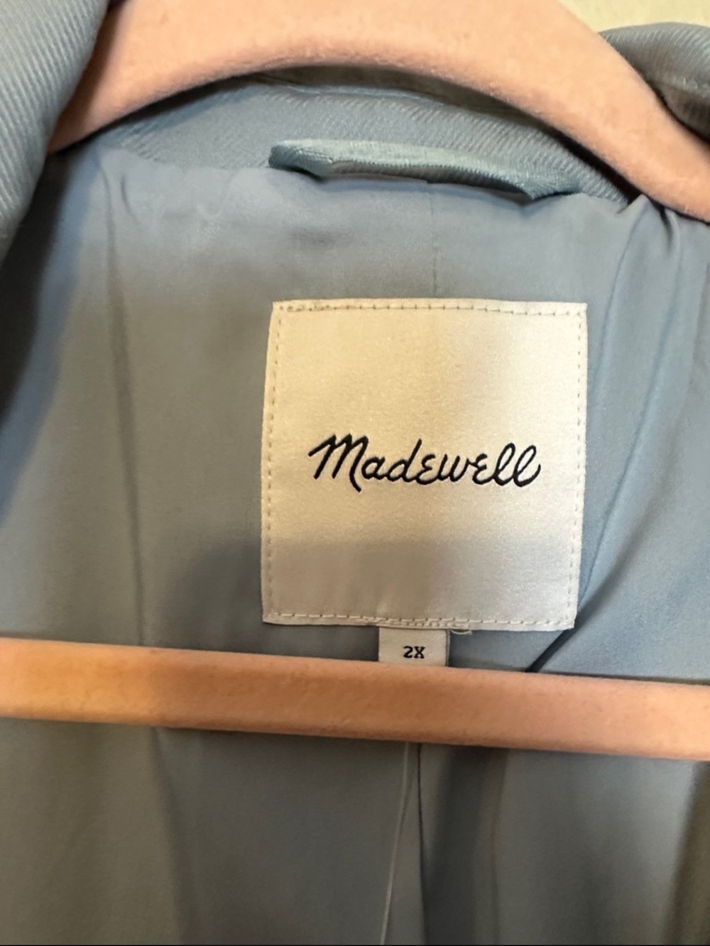 Madewell The Plus Larsen Blazer in Drapeweave In Overcast Size 2X NWT - Picture 7 of 10
